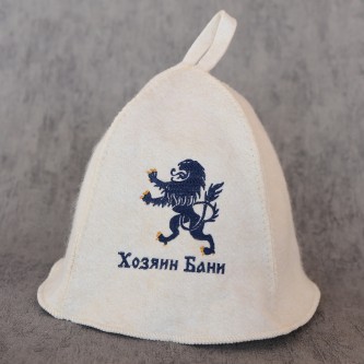 Шапка белая П/Ш Хозяин бани Шапка белая П/Ш Хозяин бани